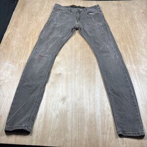 Gabba Mens Gray Distressed Slim Jeans Size 30x33